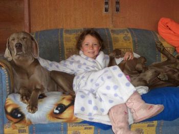 Relaxing on the couch with Flirt & Boomer
