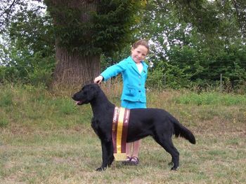 Emily winning handlers at Lancefield Dec 2007 with Reba
