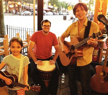 Anton with 7 year old Kira Blue and Percussionist
