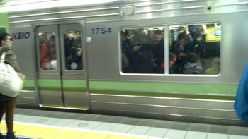 We didn't even try to get on that train, the next one was tight but not as bad!
