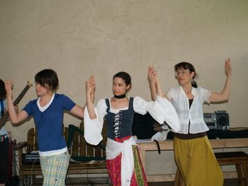 At the girls home, we taught them a dance and they taught us a game.
