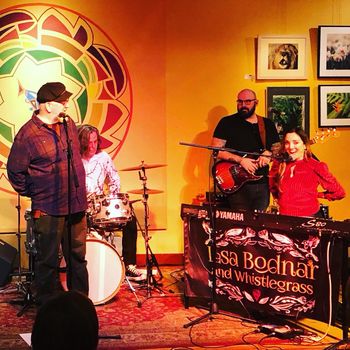 Tim Bowser, Proprietor of Elk Creek Cafe introduces Lisa Bodnar and Whistlegrass on March 11.
