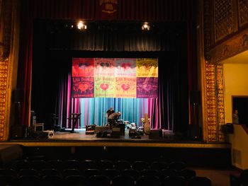 Lisa Bodnar and Whistlegrass setting up for their benefit concert at the Keystone Theatre in Towanda, PA for their PA67 Tour.
