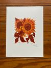 ‘Sunflowers’ Reduction Print