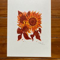 ‘Sunflowers’ Reduction Print