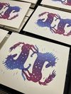 Rainbow Roll Cosmic Space Horse Print