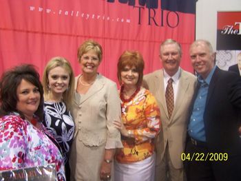 A picture of the whole group along with our producer Roger Talley and all the Talley Trio at the Singing In The Sun.
