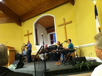 Another pic of Ernie with musicians at FFWB Crossville 2014
