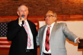 Ernie and Charles Worley on stage at the Johnson County Camp Meeting 2013
