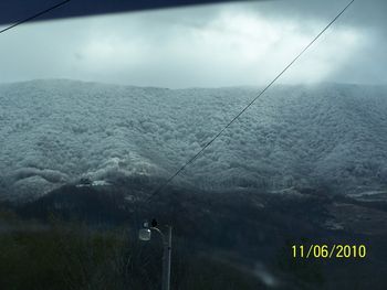 Beautiful picture of the snow covered mountains just above the campmeeting grounds in Trade, TN Saturday morning November 6th.
