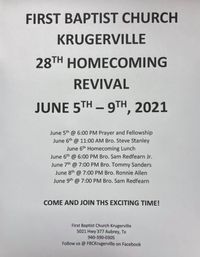 FBC Krugerville's 28th Homecoming Revival!