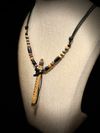 Curly Maple Wood Miniature Flute Pendant with Sleeping Beauty Turquoise Inlay