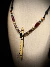 Poplar Wood Miniature Flute Necklace with Sleeping Beauty Turquoise Inlay
