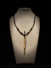 Curly Maple Wood Miniature Flute Pendant with Sleeping Beauty Turquoise Inlay