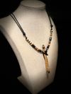 Curly Maple Wood Miniature Flute Pendant with Sleeping Beauty Turquoise Inlay