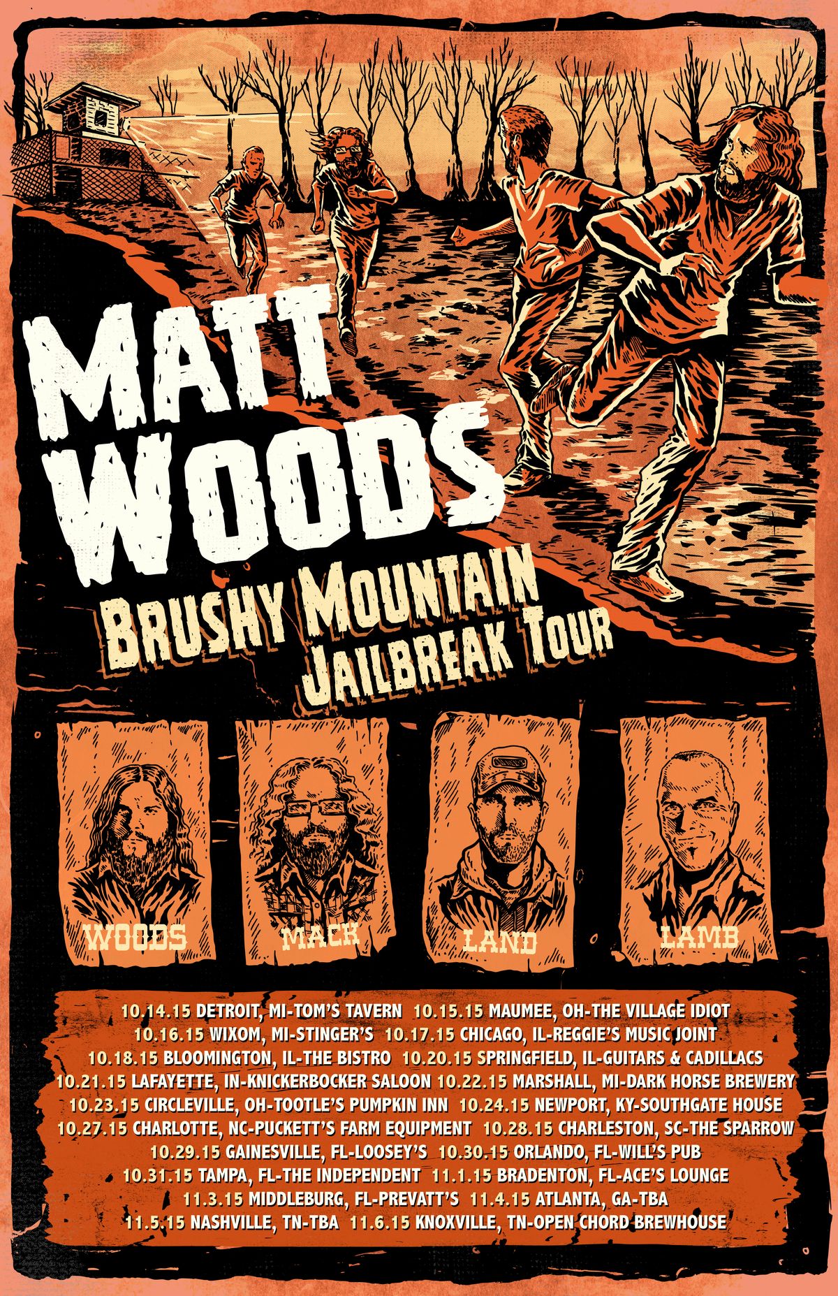 2015 Brushy Mountain Jailbreak Tour Poster
