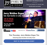 Jerry Weldon Trio Livestream from The Jazz Forum