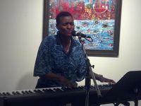 Marcia Gomes with Poet Pat Schneider