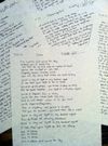 Handwritten Lyrics–SIGNED