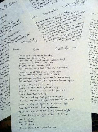 Handwritten Lyrics–SIGNED