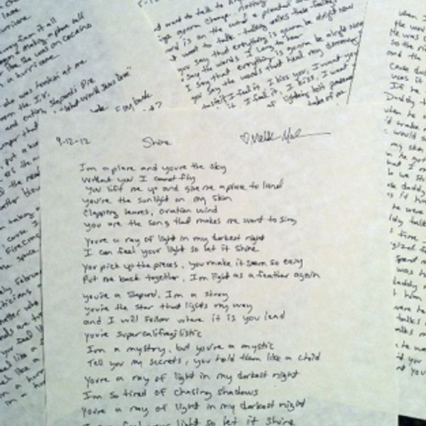 Handwritten Lyrics–SIGNED