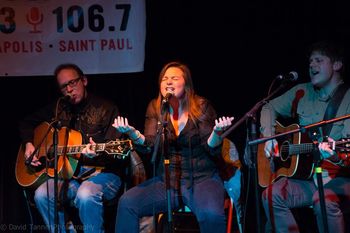AJ, Liz, and Jeff Schuller at Jim Walsh's Mad Ripple Hootenany, Harriet Brewing
