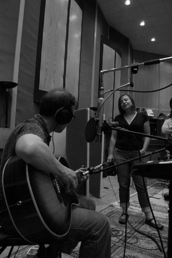 Rehearsing "Joyful Girl" in the last hours of the session

