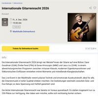 Internationale Gitarrennacht Feat. Émilie Fend (FRA) & Goran Krivocapic (MNE) Jacu Liu (CHN) Dave Goodman (CAN)