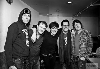 Dave Halpern, Sean Jenness, MiG, Jason Wetzel & Jon Skibic backstage at The Highline Ballroom  

Photo: David Hartz
