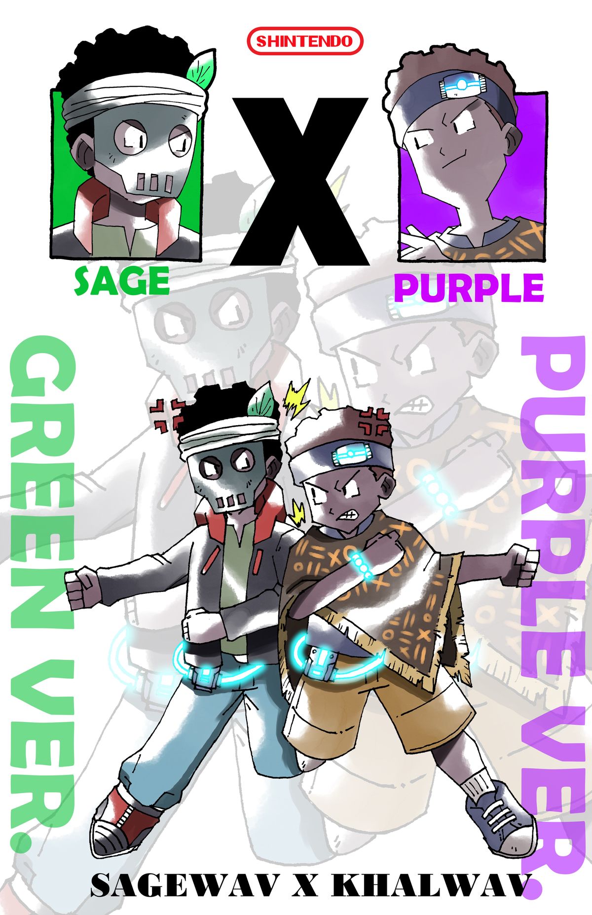 (PREORDER) SHINTENDO "SAGEWAV X KHALWAV" 11 X 17 Poster Print Signed @HALIMNO25