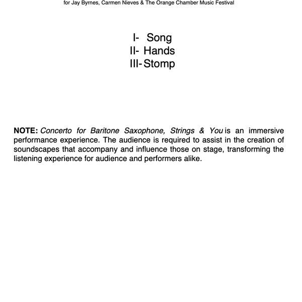 Concerto for Baritone Saxophone, Strings & You