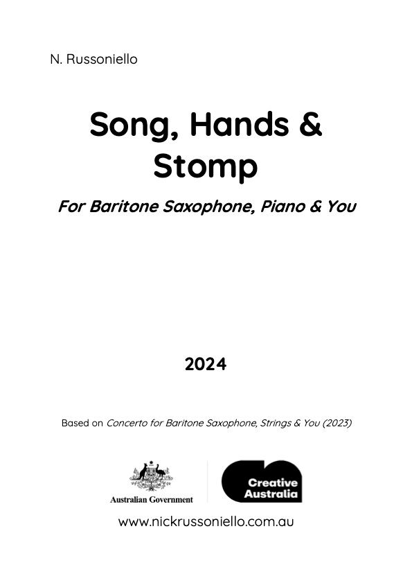 Song, Hands & Stomp, baritone saxophone & piano