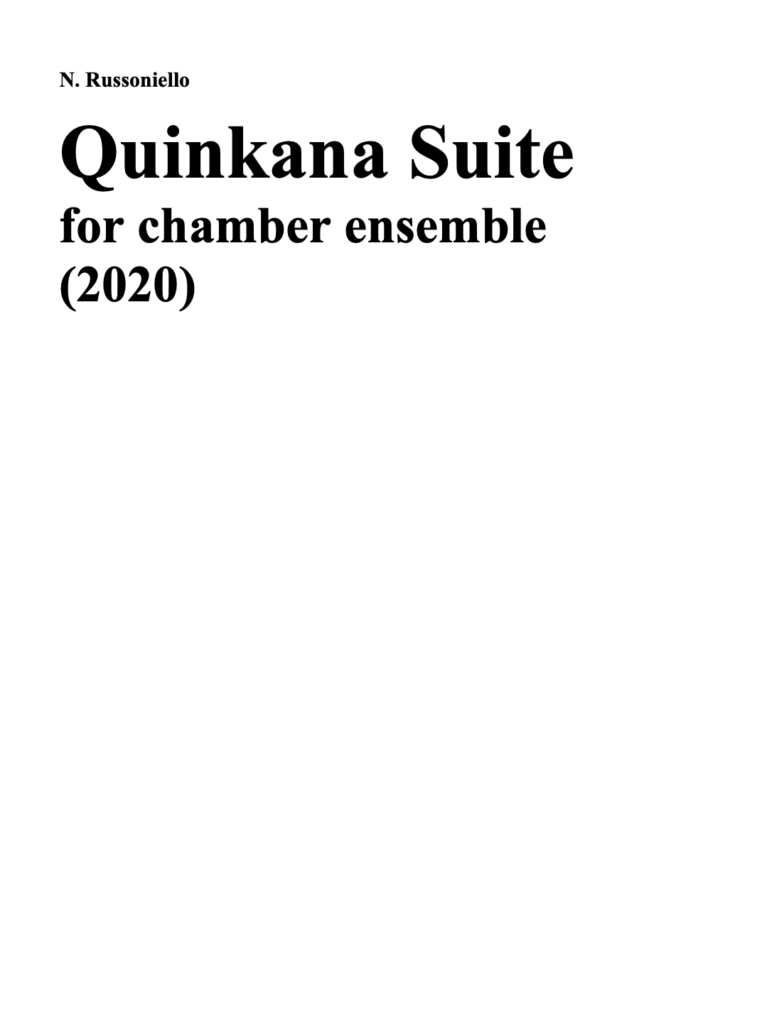 Quinkana Suite for baritone saxophone & chamber ensemble