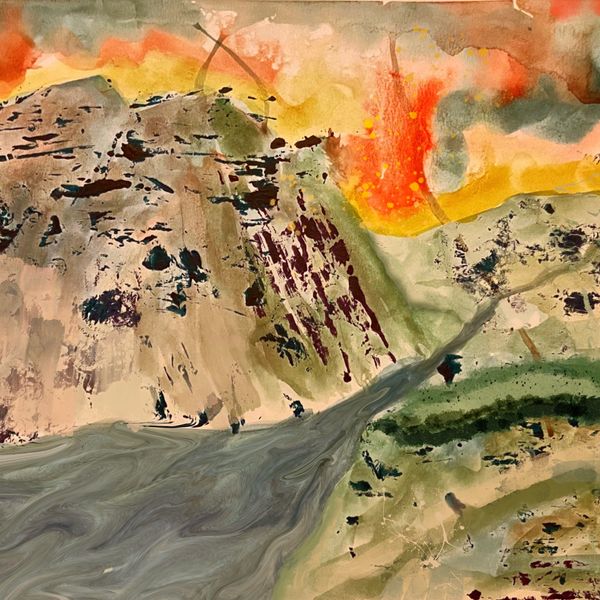 Landscape Series - River On Fire (7x5")