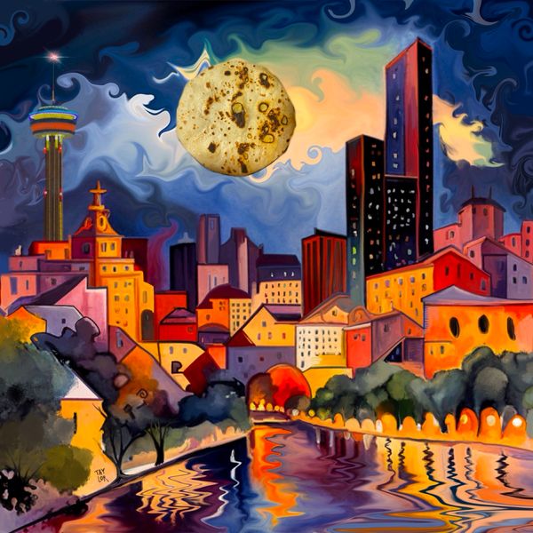 San Antonio Series - San Antonio Moon (7x5")
