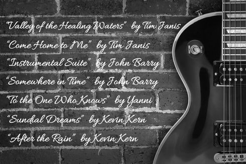 Guitar against a brick wall grayscale