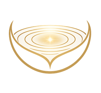 Antique gold Inner Well symbol with concentric curves around a central light, representing the heart, inner riches, depth, and self-recognition.