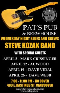 Wednesday Night Blues & Brews  with The Steve Kozak Band