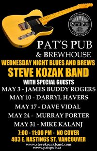 Wednesday Night Blues & Brews with Steve Kozak and special guests.