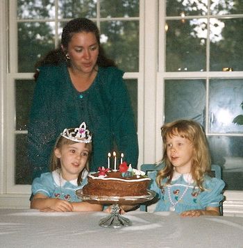 Leslie, Jaley and Alex at a Little Mermaid birthday party
