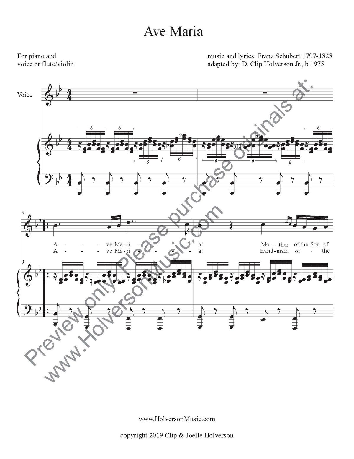 "Ave Maria" - PDF sheet music - 1 license