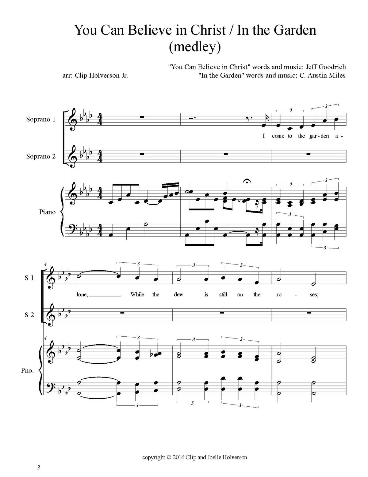 You Can Believe in Christ / In the Garden
