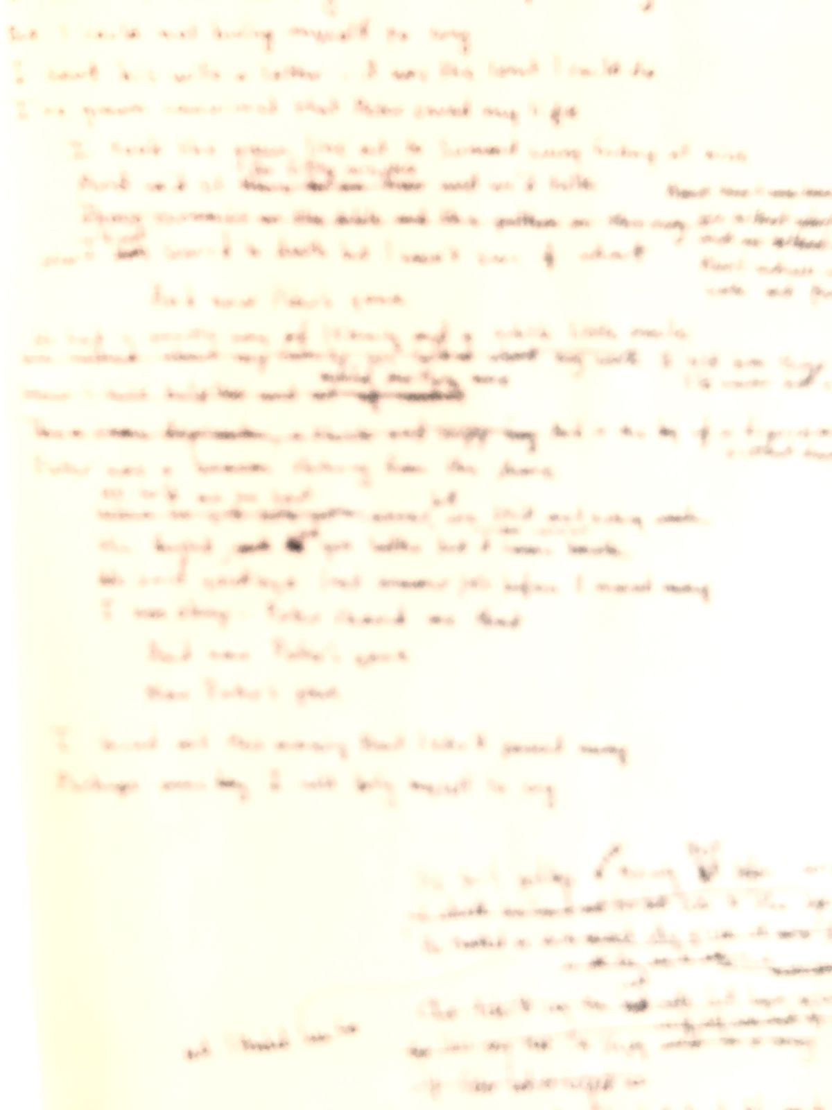 Signed Handwritten Lyric Sheet