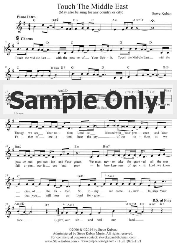 Touch the Middle East - Leadsheet in G