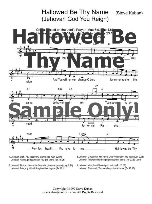 Hallowed Be Thy Name - Leadsheet in E