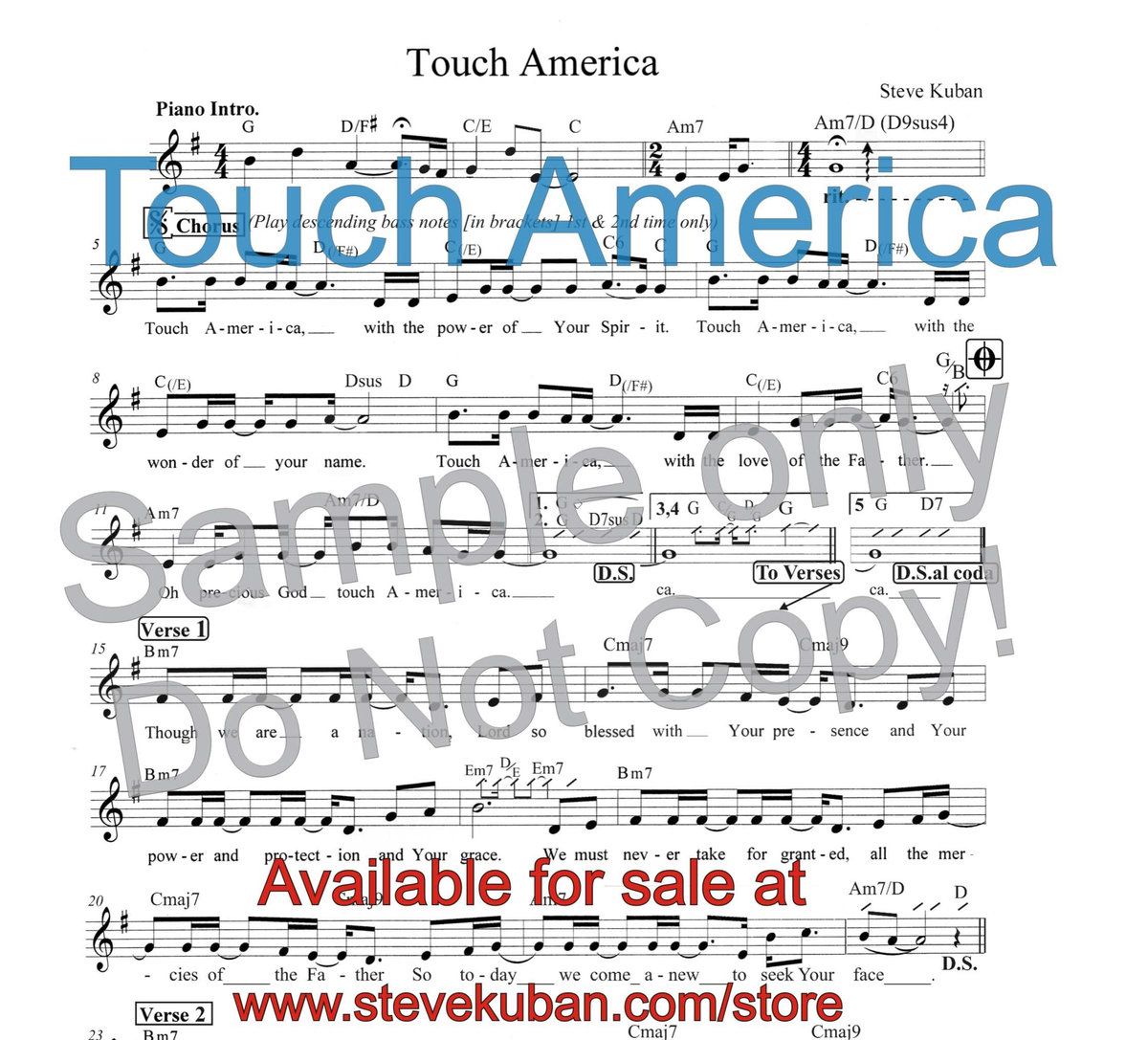 Touch America Leadsheet ~ by Steve Kuban