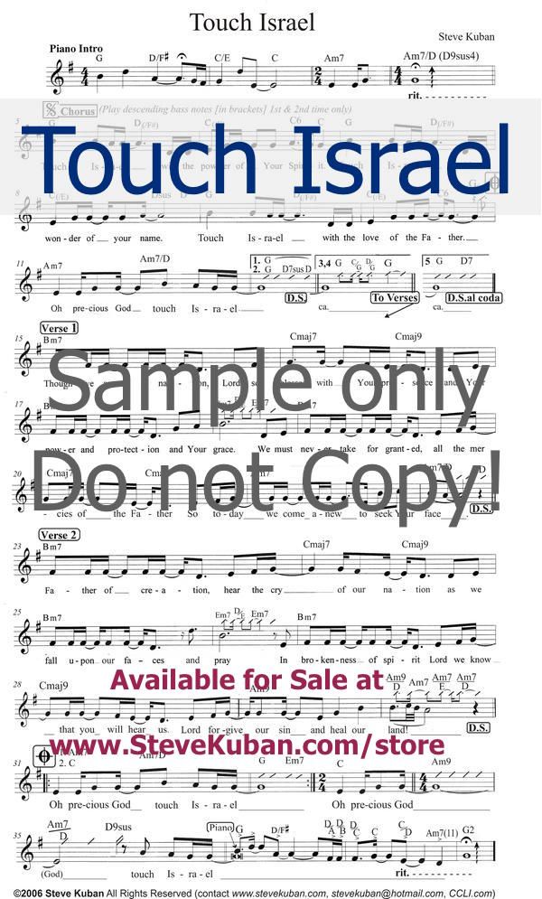 Touch Israel - Leadsheet in G