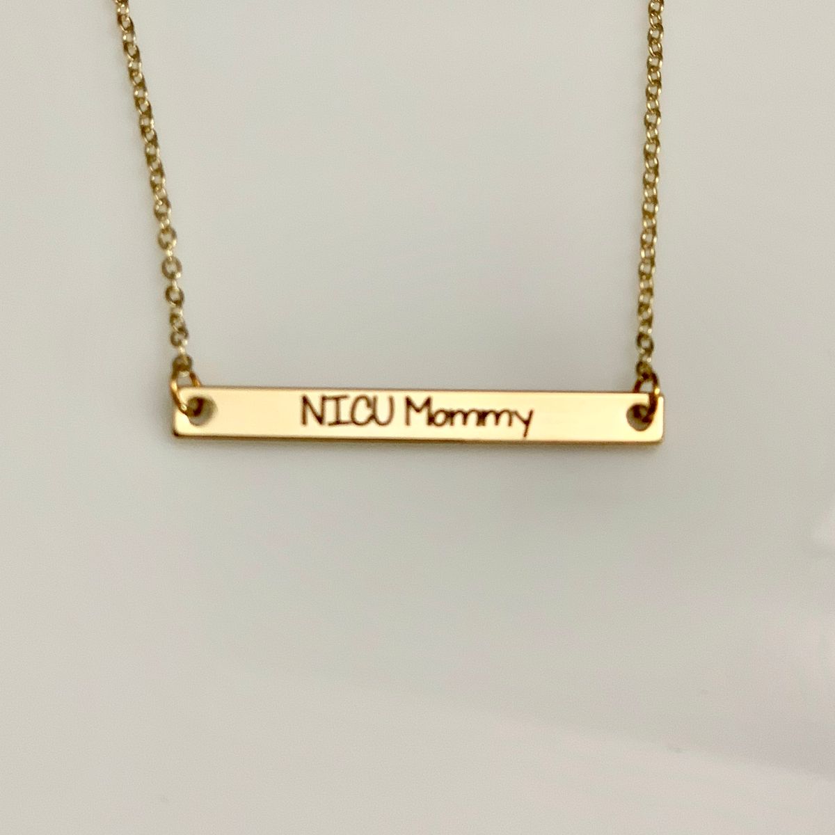 NICU Mommy Necklace - Yellow Gold Plated