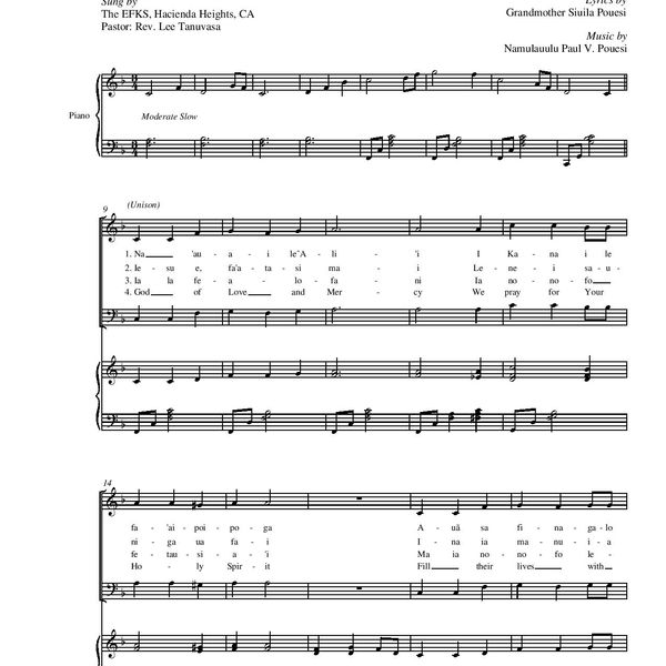 IESU E, FAAPAIA MAI