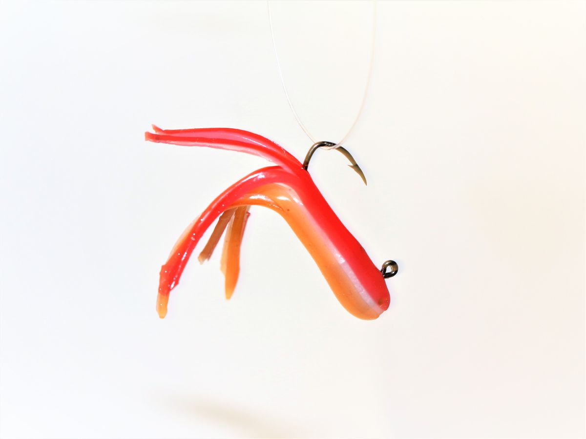RED ORANGE TRICOLOR MINIJIG TUBE BAIT